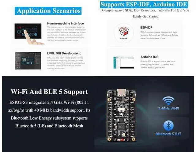 Alt view image 6 of 7 - ESP32-S3 1.9inch Touch LCD Display Development Board, 170x320 Pixels, 262K Color, 32-Bit LX7 Dual-Core Processor, Supports 90° Hardware Rotation, ESP32 with Display,Multiple Peripheral Interfaces