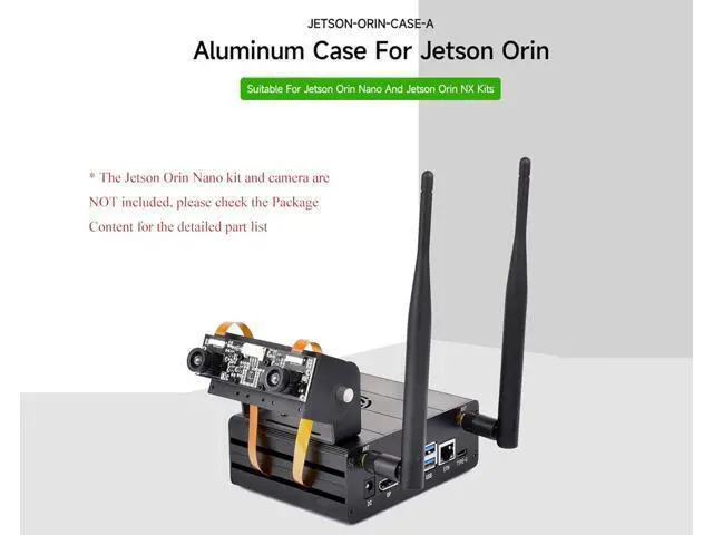 Alt view image 3 of 7 - Aluminum Alloy Case for Jetson Orin, with Camera Holder Mini-Computer Case Compatible with Jetson Orin Nano Super Developer Kit/Orin Nano/Orin Nano Developer Kit/Jetson Orin NX Kits, Rich Accessories