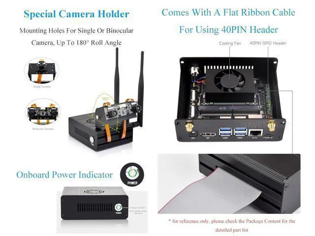 Alt view image 5 of 7 - Aluminum Alloy Case for Jetson Orin, with Camera Holder Mini-Computer Case Compatible with Jetson Orin Nano Super Developer Kit/Orin Nano/Orin Nano Developer Kit/Jetson Orin NX Kits, Rich Accessories