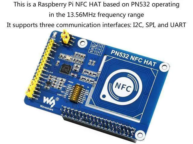 Alt view image 2 of 7 - PN532 NFC HAT for Raspberry Pi 4B/3B+/3B/2B/Zero/Zero W - I2C / SPI/UART Interface, Supports Various NFC/RFID Cards