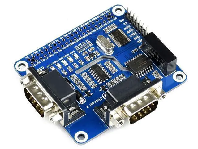 Alt view image 3 of 7 - 2-Channel Isolated RS232 Expansion HAT for Raspberry Pi 4B/3B+/3B/2B/B+/A+/Zero/Zero W, SC16IS752+SP3232 Dual Chip Convert SPI to RS232 Data Rate up to 921600bps Embed Multi Protection Circuits