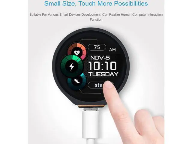 Alt view image 4 of 7 - RP2040-Touch-LCD-1.28 Based on Raspberry Pi RP2040 Board with 1.28inch Round Touch LCD, 240x240 Pixels 65K RGB Colors IPS LCD Display, Accelerometer and Gyroscope Sensor Dual-Core Processor