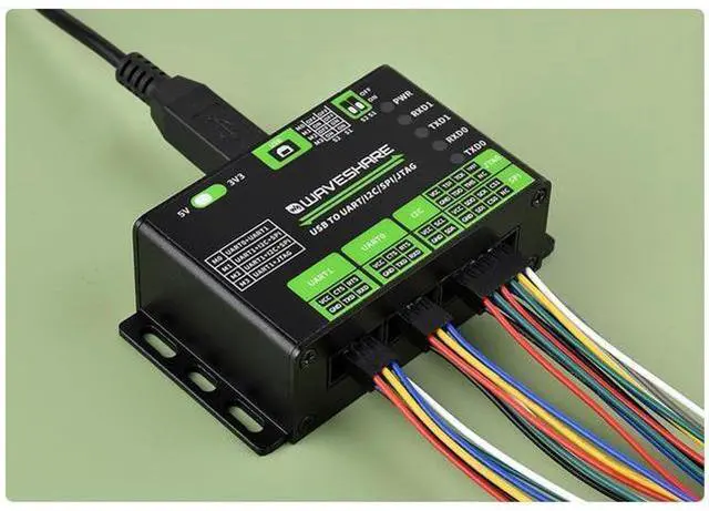 Main image of USB Multi-Converter (Up to 3-Ch) - UART/I2C/SPI/JTAG, 3.3/5V - Aluminum Case, Compatible Win7/10/11, Linux