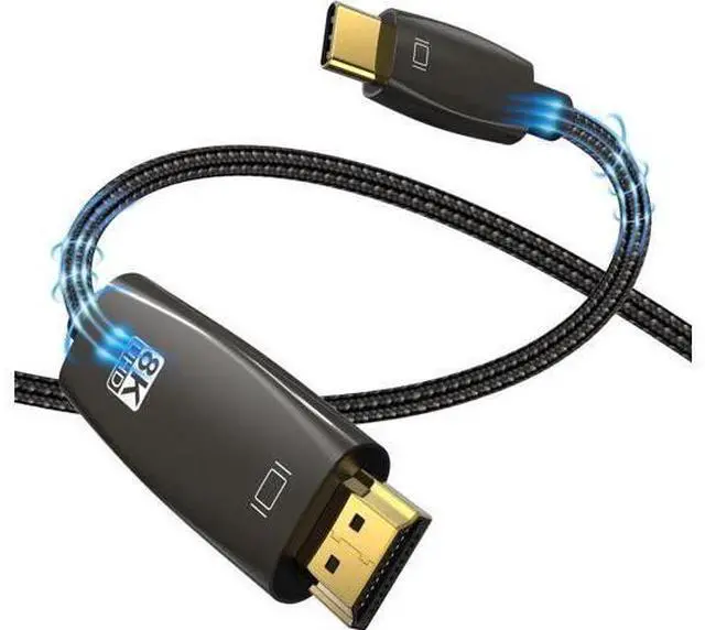 Main image of USB C to HDMI 2.1 Cable 10FT, Thunderbolt 3/4 Compatible, (48Gpbs, 8K@30Hz, 4K@120Hz), for MacBook Pro, MacBook Air, iPad Pro, UHD TV, Projector and More