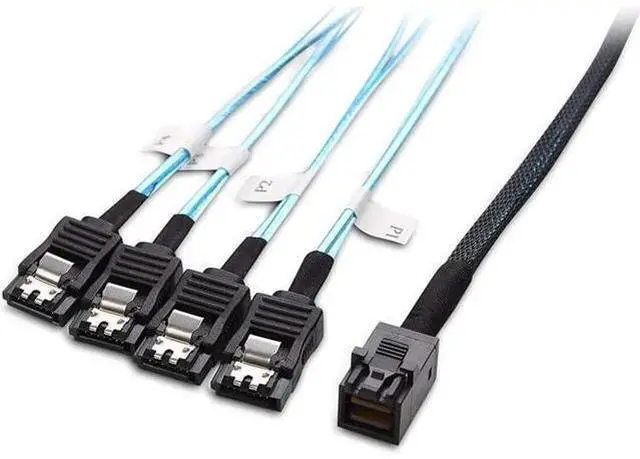 Main image of Internal HD Mini SAS to SATA (SFF-8643 to 4x SATA) Reverse Breakout Cable 3.3 Feet/1mParent