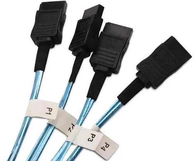 Alt view image 3 of 5 - Internal HD Mini SAS to SATA (SFF-8643 to 4x SATA) Reverse Breakout Cable 3.3 Feet/1mParent