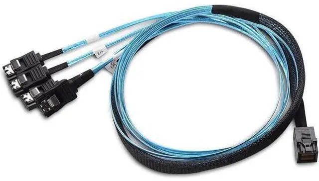 Alt view image 4 of 5 - Internal HD Mini SAS to SATA (SFF-8643 to 4x SATA) Reverse Breakout Cable 3.3 Feet/1mParent