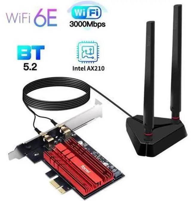 Main image of Wi-Fi 6E Intel AX210 Dual Band PCIe Wireless Wifi Network Adapter 2.4G/5G/6Ghz 2400M Wi-Fi Card Bluetooth 5.2 PCI Express Wlan