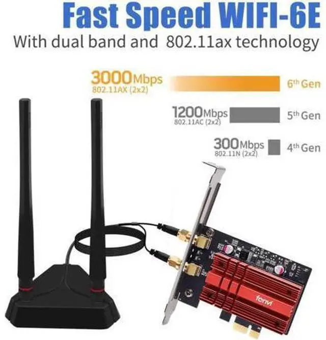 Alt view image 5 of 7 - Wi-Fi 6E Intel AX210 Dual Band PCIe Wireless Wifi Network Adapter 2.4G/5G/6Ghz 2400M Wi-Fi Card Bluetooth 5.2 PCI Express Wlan
