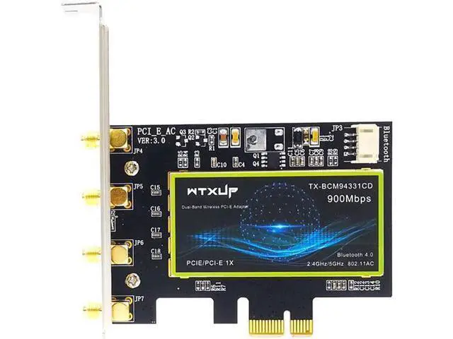 Alt view image 3 of 7 - BCM94331CD Wireless Wifi Adapter Dual Band Network Card PCIe 1X Bluetooth 4.0 2.4G/5G For MAC OS/Hackintosh