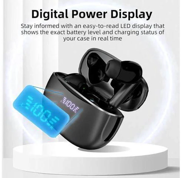 Alt view image 5 of 7 - True Wireless Earbuds, ENC Noise Cancellation, LED Display, 13mm Dynamic Driver, 400mAh Charging Case, Bluetooth 5.3, Long Battery Life, Type-C Fast Charging, Bluetooth Headphones for Sports