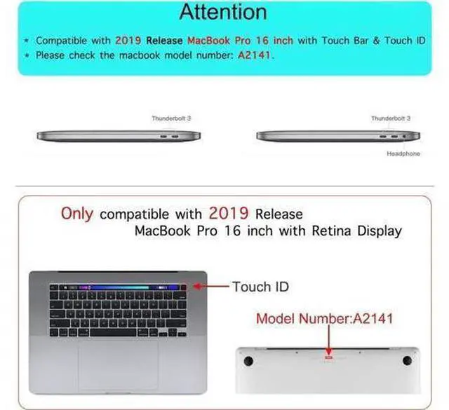 Alt view image 2 of 7 - MacBook Pro 16 inch Case 2019 2020 2021 Model A2141 with Touch Bar & Touch ID PU Leather Book Folio Protective Cover with Keyboard Cover