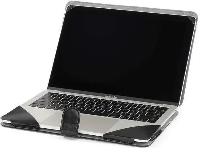 Alt view image 3 of 7 - MacBook Pro 16 inch Case 2019 2020 2021 Model A2141 with Touch Bar & Touch ID PU Leather Book Folio Protective Cover with Keyboard Cover