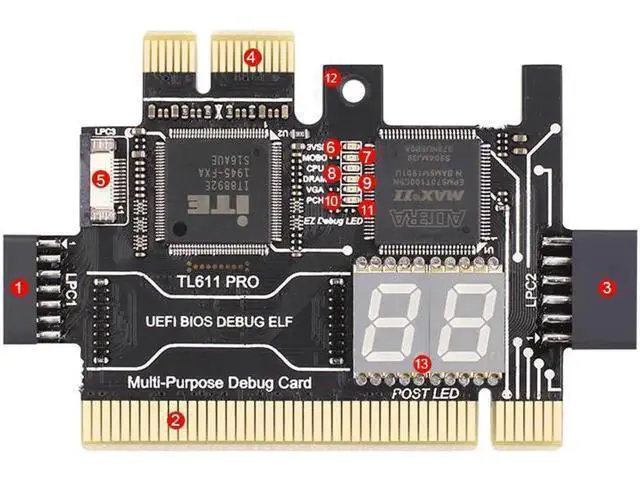 Alt view image 3 of 5 - TL611 Pro Universal Laptop and PC PCI PCI-E mini PCI-E LPC motherboard Diagnostic Analyzer Tester Debug Cards upgraded TL460S