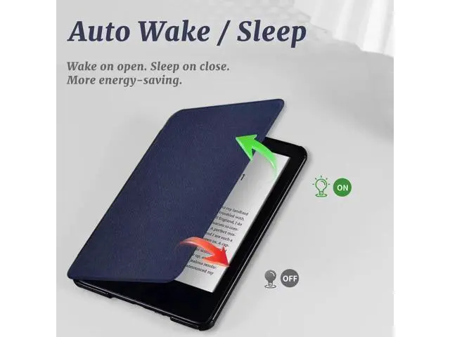 Alt view image 6 of 7 - Compatible with 6" New Kindle 11th Generation Case 2024/2022 Release, Lightweight PU Leather Hard Plastic Cover with Smart Auto Wake/Sleep for Amazon Kindle 11th Generation 2024/2022 Blue