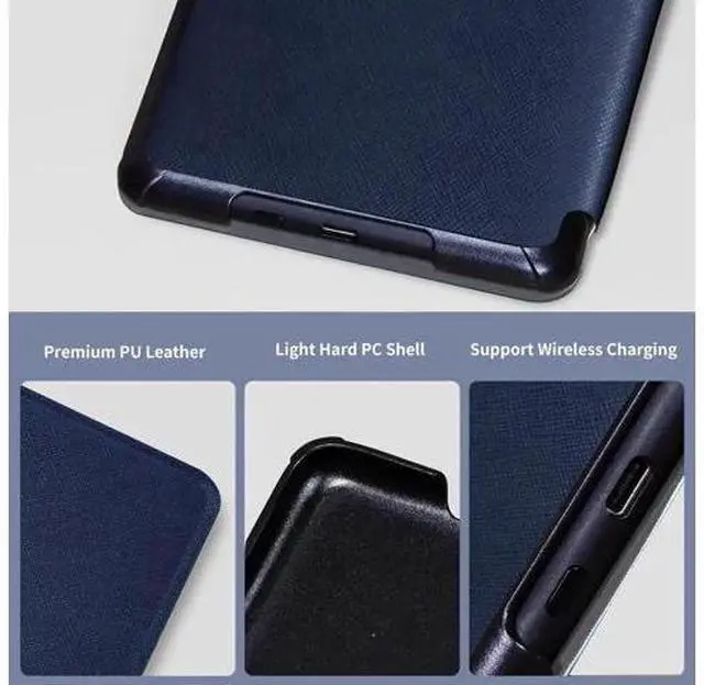 Alt view image 7 of 7 - Compatible with 6" New Kindle 11th Generation Case 2024/2022 Release, Lightweight PU Leather Hard Plastic Cover with Smart Auto Wake/Sleep for Amazon Kindle 11th Generation 2024/2022 Blue