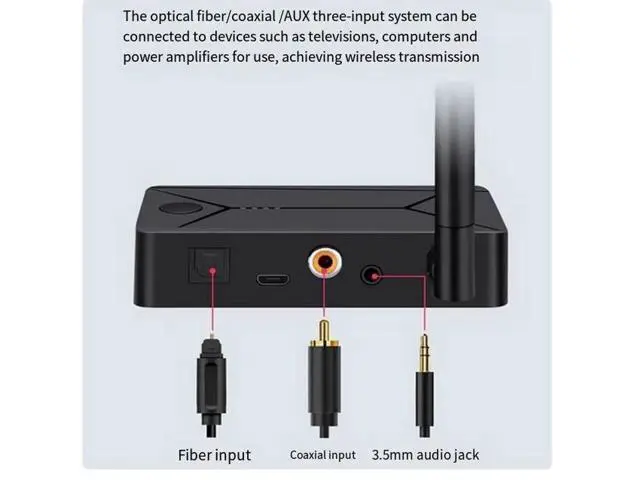 Alt view image 2 of 5 - Coaxial Bluetooth Audio Transmitter 5.0 Digital fiber Spdif TV Computer Bluetooth Headset adapter
