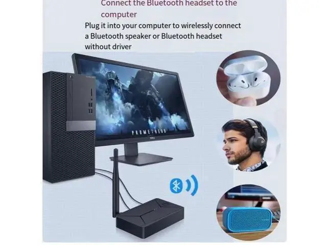 Alt view image 3 of 5 - Coaxial Bluetooth Audio Transmitter 5.0 Digital fiber Spdif TV Computer Bluetooth Headset adapter