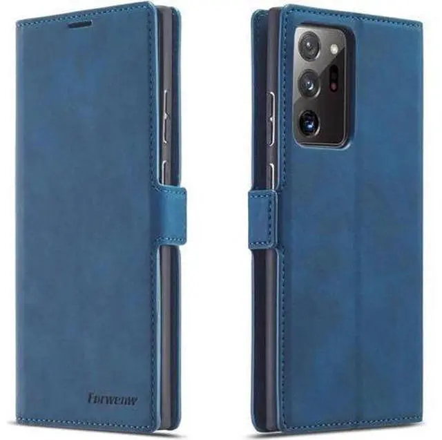 Main image of Samsung Galaxy Note 20 Ultra 5G Case, Premium PU Leather Cover TPU Bumper with Card Holder Kickstand Hidden Magnetic Shockproof Flip Wallet Case for Samsung Galaxy Note 20 Ultra 5G Blue