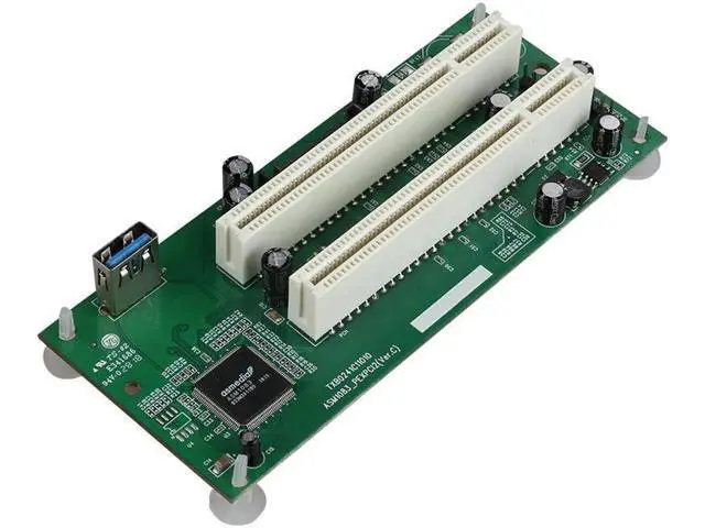 Alt view image 3 of 4 - PCI-Express to PCI Adapter Card PCIe to Dual Pci Slot Expansion Card USB 3.0 Add on Cards Converter