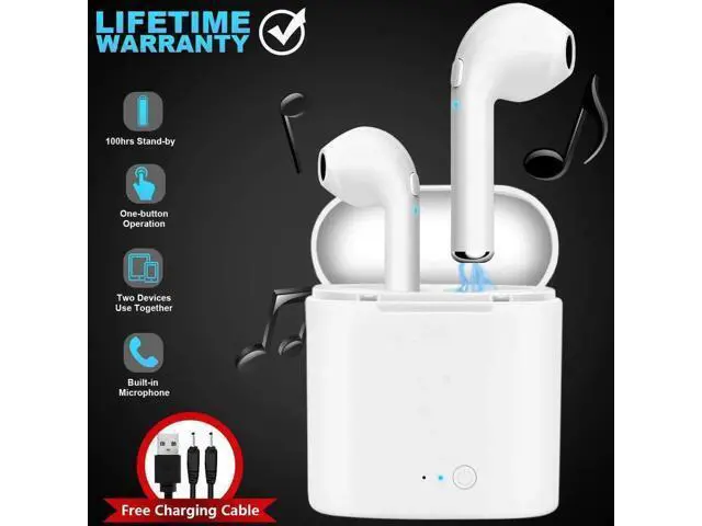 Alt view image 2 of 7 - Wireless Earbuds Bluetooth Headphones Stereo Earphone Built-In Mic with Charging Case Cordless Sport Headsets for AirPods iPhone X 8 7 plus 6 6s plus Android Samsung Galaxy