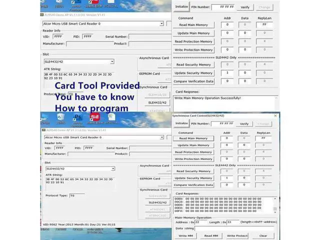 Alt view image 2 of 6 - Aomoproing EMV SIM eID Smart Chip Card Reader Writer Programmer #N68 DOD Military USB Common Access CAC Smart Card Reader + SDK Kit, Compatible Windows (Black)