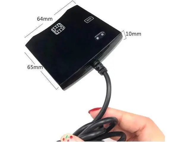 Alt view image 3 of 6 - Aomoproing EMV SIM eID Smart Chip Card Reader Writer Programmer #N68 DOD Military USB Common Access CAC Smart Card Reader + SDK Kit, Compatible Windows (Black)