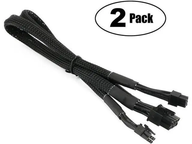 Alt view image 3 of 5 - Dual Mini 6 Pin to 8 Pin PCI Express Video Card Power Adapter Braided Sleeved Cable for Mac Pro Tower/Power Mac G5 15-inches(2Pack)