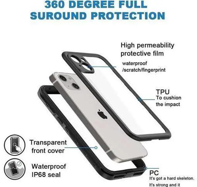 Alt view image 6 of 7 - iPhone 13 Mini Waterproof Case, Shockproof Underwater IP68 Case, with Built-in Screen Protector Full Body Rugged Protective Cover, for iPhone 13 Mini 5.4 inch