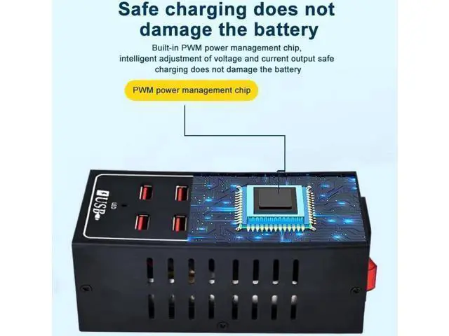 Alt view image 4 of 7 - 10-Port USB Charging Station, 10-in-1 Multi Port USB Charger for i-Ph-one13/14/15,60W Power Delivery Desktop Accessory with Intelligent Protection for Smartphones Tablet PC School Shopping Hotel Malls