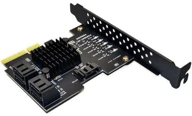 Main image of PCIE PCI-E to 5 ports SATA 3.0 expansion Card 4X Gen 3 PCI express 5 SATA Adapter SATA 3 Converter with Heatsink for HDD