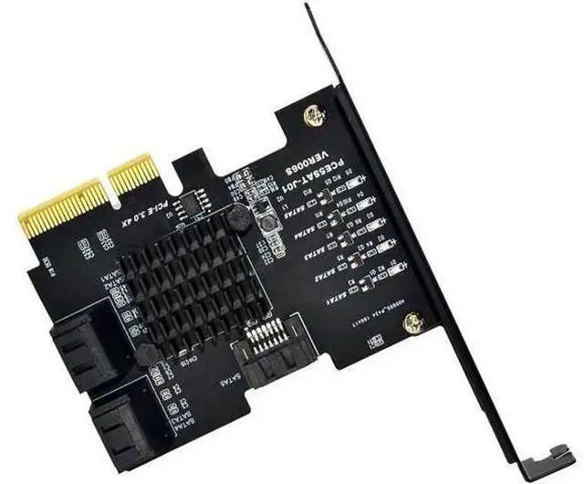 Alt view image 2 of 7 - PCIE PCI-E to 5 ports SATA 3.0 expansion Card 4X Gen 3 PCI express 5 SATA Adapter SATA 3 Converter with Heatsink for HDD