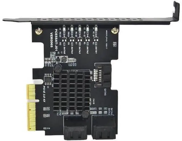 Alt view image 5 of 7 - PCIE PCI-E to 5 ports SATA 3.0 expansion Card 4X Gen 3 PCI express 5 SATA Adapter SATA 3 Converter with Heatsink for HDD