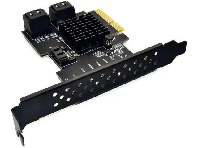 Alt view image 6 of 7 - PCIE PCI-E to 5 ports SATA 3.0 expansion Card 4X Gen 3 PCI express 5 SATA Adapter SATA 3 Converter with Heatsink for HDD