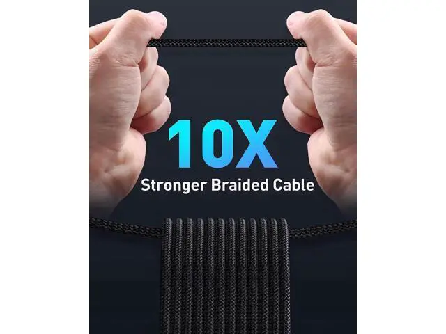 Alt view image 3 of 7 - USB C Cable, Baseus 100W PD 5A QC 4.0 Fast Charging USB C to USB C Cable, Zinc Alloy Nylon Braided Type C Data Cable for Samsung S21 S20+ S10 Note 10 iPad Pro MacBook Pro Google Pixel and more (6.6ft)
