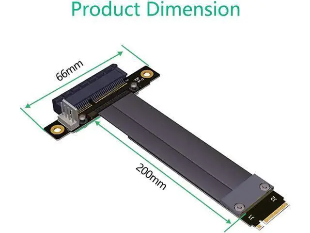 Alt view image 3 of 7 - Riser PCIe x4 3.0 PCI-E 4x To M.2 NGFF NVMe M Key 2280 Riser Card Gen3.0 Cable Extender M2 PCI Express Extension Cable 32G/bps