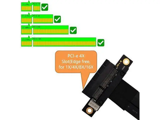 Alt view image 7 of 7 - Riser PCIe x4 3.0 PCI-E 4x To M.2 NGFF NVMe M Key 2280 Riser Card Gen3.0 Cable Extender M2 PCI Express Extension Cable 32G/bps