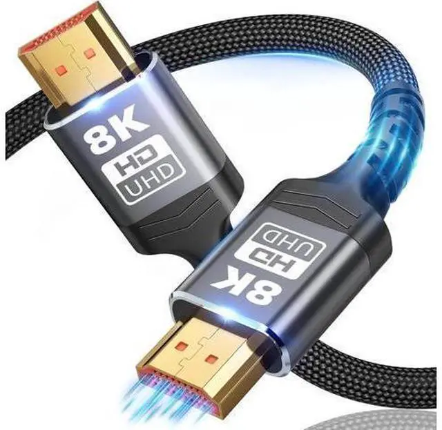 Main image of 8K HDMI Cable 2.1, Available 1.5FT, 3.3FT, 5FT, 6.6FT, 10FT, 16FT, 20FT, 25FT Lengths for Selection,Ultra High Speed HDMI Cable Braided Cord 48Gbps, 8K@60Hz /4K@120Hz (8K-1.5feet)