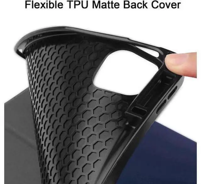 Alt view image 6 of 7 - iPad Pro 12.9 inch Case 2021 5th Generation with Pencil Holder, Slim Lightweight Trifold Stand Cover -- Pencil Charging + Auto Sleep/Wake -- Soft TPU Back Cover for New iPad Pro 12.9 2021