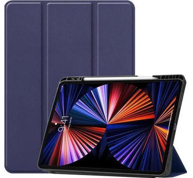 Main image of iPad Pro 12.9 inch Case 2021 5th Generation with Pencil Holder, Slim Lightweight Trifold Stand Cover -- Pencil Charging + Auto Sleep/Wake -- Soft TPU Back Cover for New iPad Pro 12.9 2021