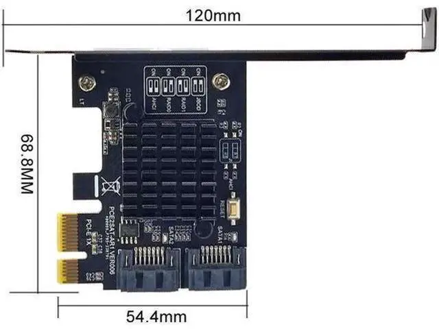 Alt view image 6 of 7 - SATA Raid PCI-E Card SATA Raid Controller ASMedia 1061R Chip PCI Express X1 to 2 Port SATA3.0 6Gb RAID Card for SATA HDD SSD