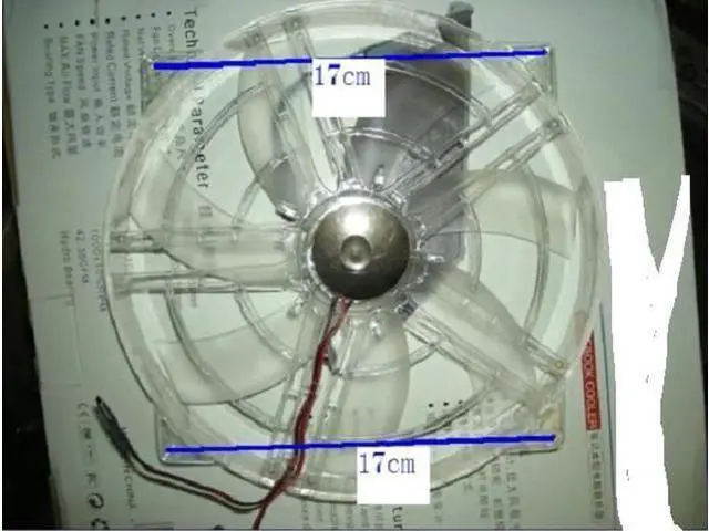 Alt view image 2 of 2 - 220mm case fan 22030 size 22cm large air volume mute blue light case fan 12V 0.3A system cooling exhaust 22cm*30cm