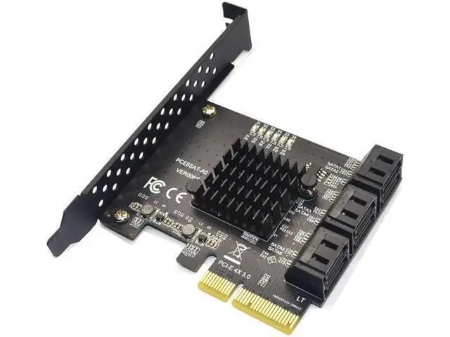 Alt view image 2 of 6 - PCIE PCI-E to 6 Ports SATA 3.0 PCI Express x4 Expansion Card 6 SATA3.0 PCIe PCI-e 6 Port SATA Controller for HDD ASMedia ASM1166
