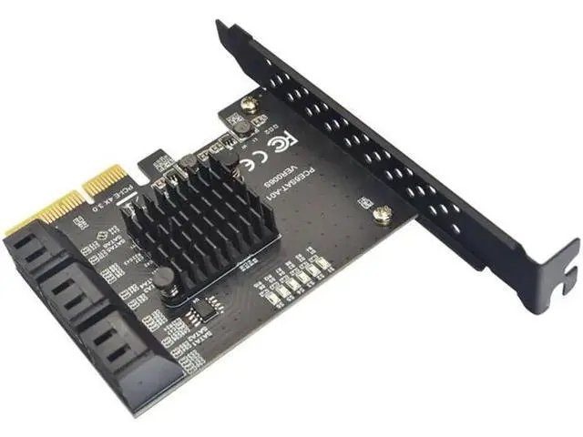 Alt view image 5 of 6 - PCIE PCI-E to 6 Ports SATA 3.0 PCI Express x4 Expansion Card 6 SATA3.0 PCIe PCI-e 6 Port SATA Controller for HDD ASMedia ASM1166