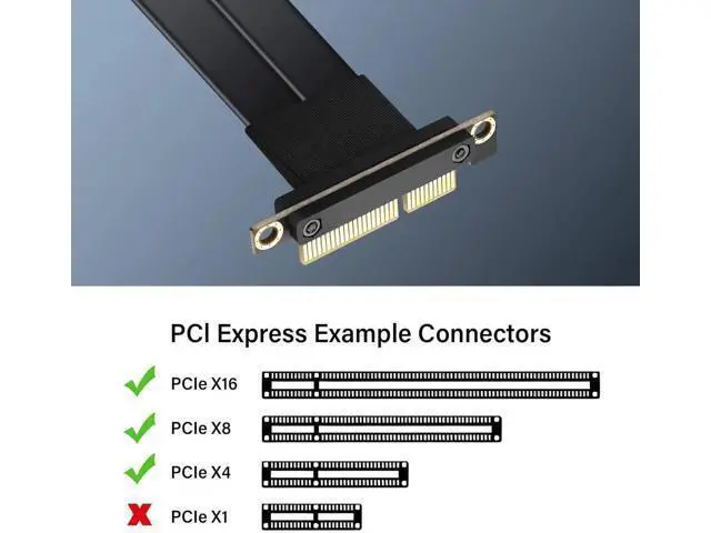 Alt view image 4 of 7 - PCIe 3.0 X4 Extension Cable 90 Degree PCI-E 4X Male to Female Riser Cable 20CM (90 Degree)