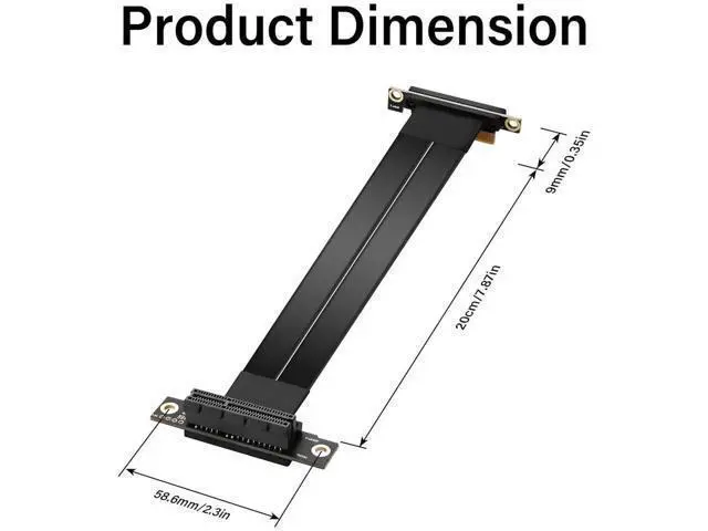 Alt view image 5 of 7 - PCIe 3.0 X4 Extension Cable 90 Degree PCI-E 4X Male to Female Riser Cable 20CM (90 Degree)