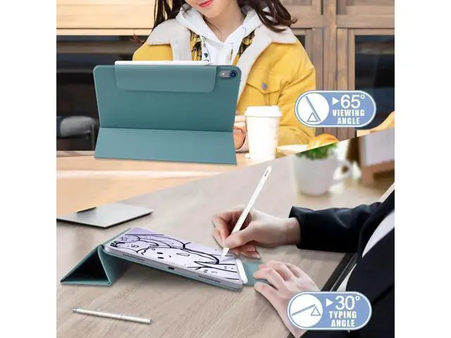 Alt view image 2 of 7 - Case for New iPad Air 4 10.9 Inch 2020 4th Generation with Pencil Holder Smart Protective Stand Cover with Auto Sleep Wake
