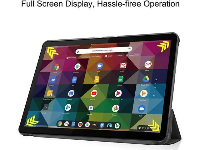 Alt view image 3 of 7 - Compatible with Lenovo IdeaPad Duet Chromebook 10.1" 2020, Shockproof Protective Cover with Auto Wake/Sleep Kickstand for Lenovo IdeaPad Duet Chromebook 10.1 Inch 2020 Grey