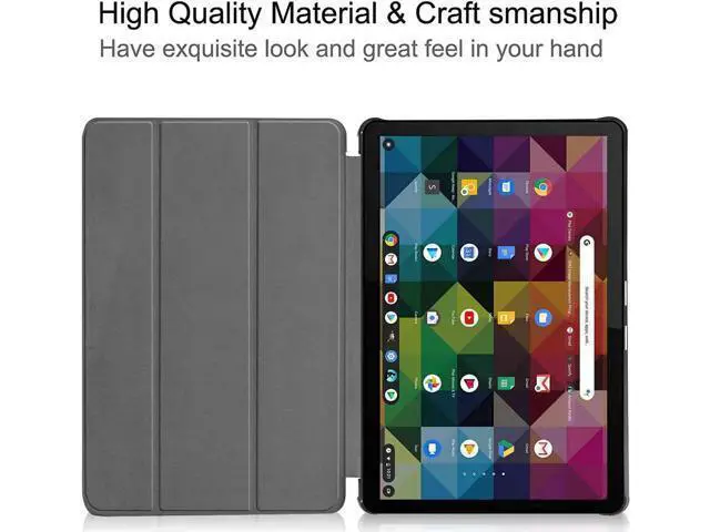 Alt view image 7 of 7 - Compatible with Lenovo IdeaPad Duet Chromebook 10.1" 2020, Shockproof Protective Cover with Auto Wake/Sleep Kickstand for Lenovo IdeaPad Duet Chromebook 10.1 Inch 2020 Grey