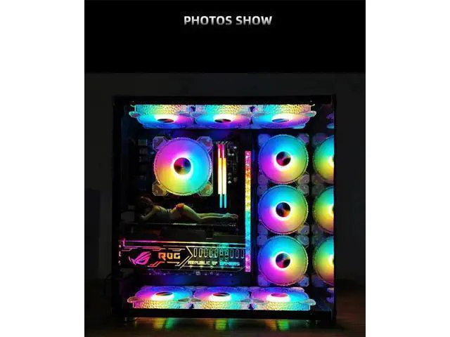 Alt view image 4 of 7 - RGB Case Fan Kit 120mm Fan ARGB RGB Cooling Ventilador 6PIN Rainbow Computer Chassis Fans 12V Silent Adjust 12cm Aura Sync